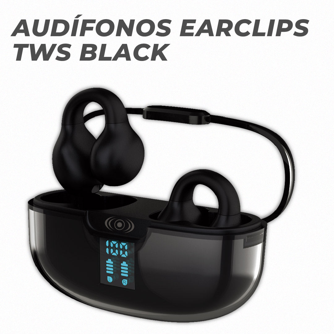Audífonos Earclips Pro TWS – Control Táctil, Sonido Hi-Fi y Diseño Ergonómico Ultra Ligero - Negro