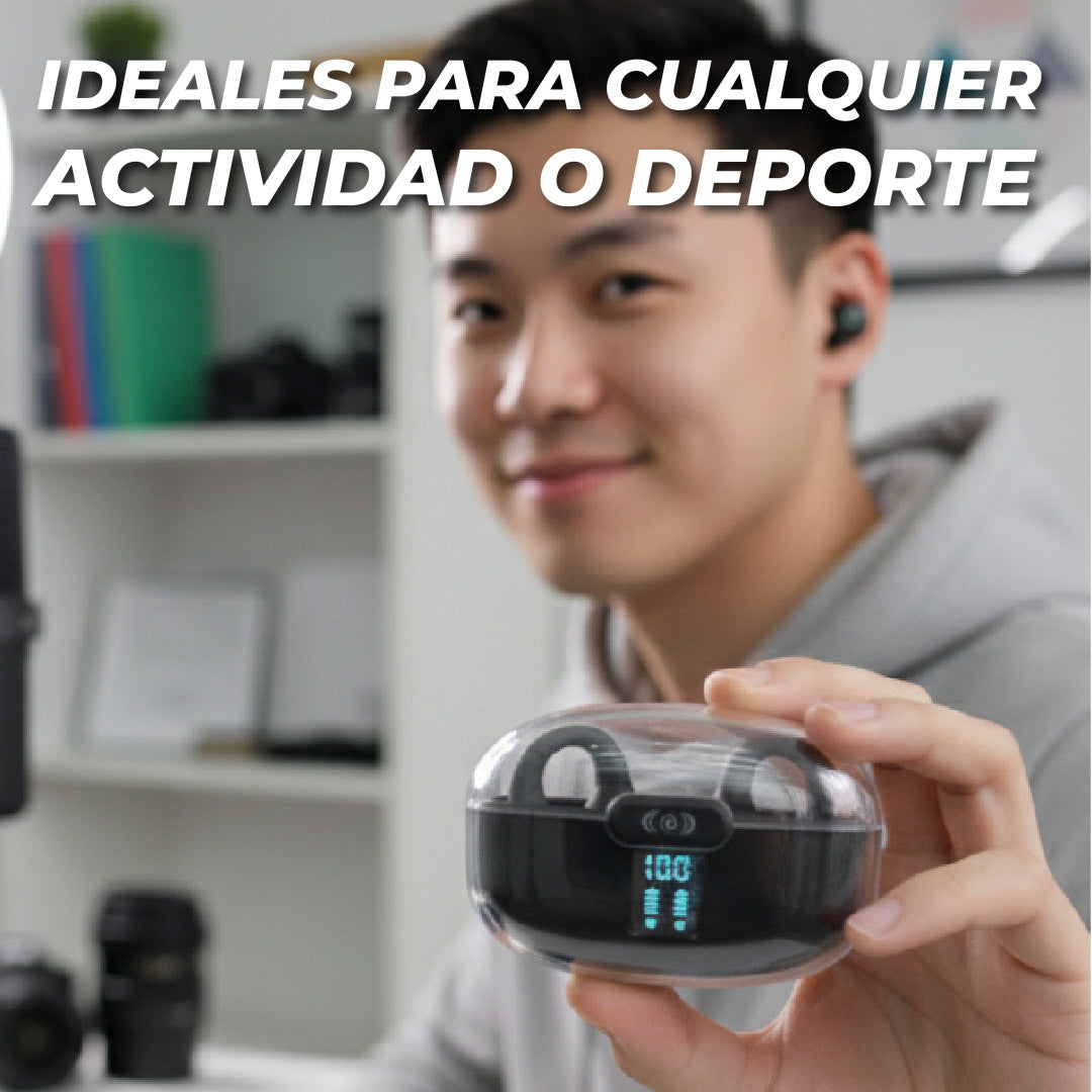 Audífonos Earclips Pro TWS – Control Táctil, Sonido Hi-Fi y Diseño Ergonómico Ultra Ligero - Rosa