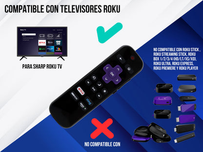 Control para Sharp Roku Smart Tv - CE-SR8ontrol para Sharp Roku Smart Tv