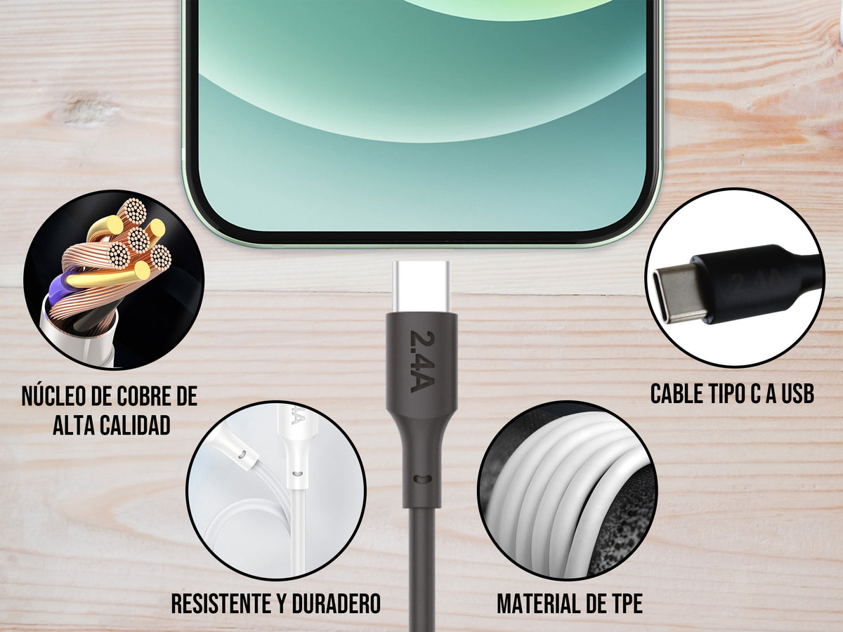 Cable USB a Tipo C - Blanco