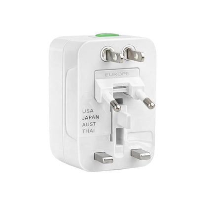 Adaptador Universal de Viaje Internacional Todo en Uno | Enchufe Europeo, Americano, UK y Australia Compatible Más de 150 Países Protector contra Sobretensiones