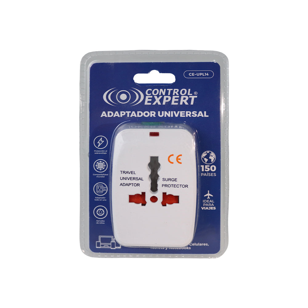 Adaptador Universal de Viaje Internacional Todo en Uno | Enchufe Europeo, Americano, UK y Australia Compatible Más de 150 Países Protector contra Sobretensiones