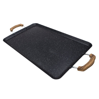 Comal Rectangular Love Cook Con Recubrimiento De Marmol - AZUL