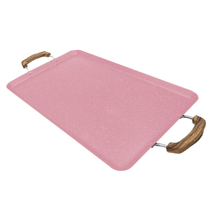 Comal Rectangular Love Cook Con Recubrimiento De Marmol - AZUL