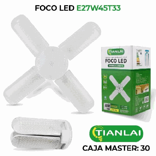 FOCO DE 4 ASPAS 48W E27W45T33