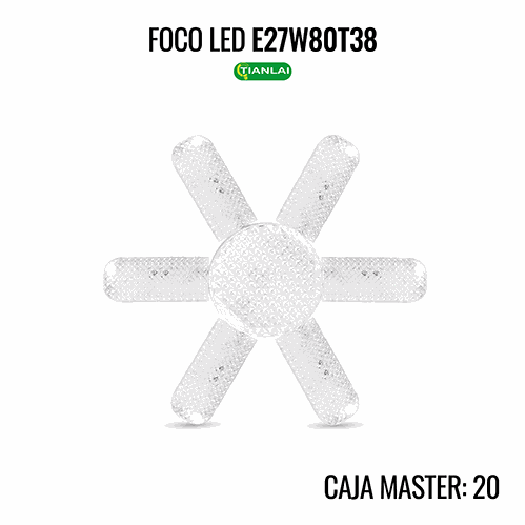 FOCO LED 6 ASPAS 80W E27W80T38