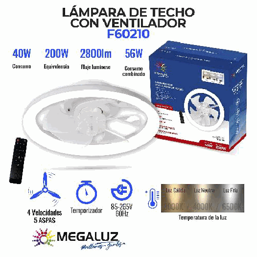 LAMP VENT TECHO F60210 002314