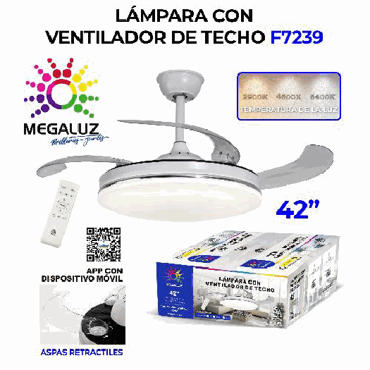 Lámpara con Ventilador de techo