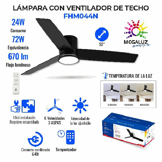 LAMP VENT TECHO FHM044N