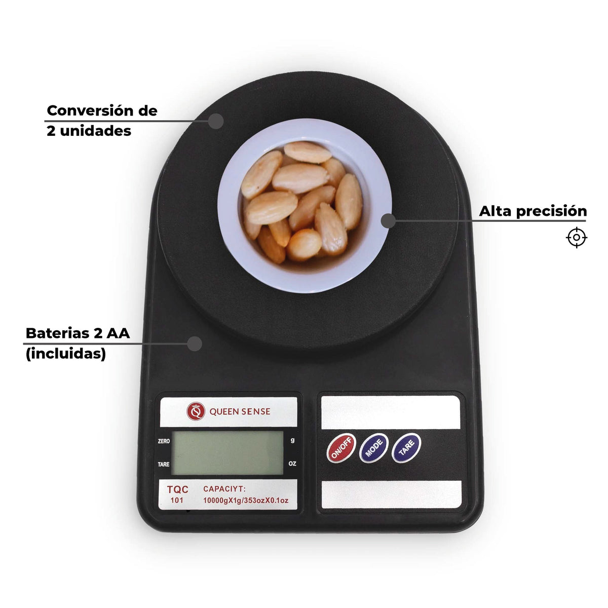 Bascula de Cocina 10Kg - GRIS