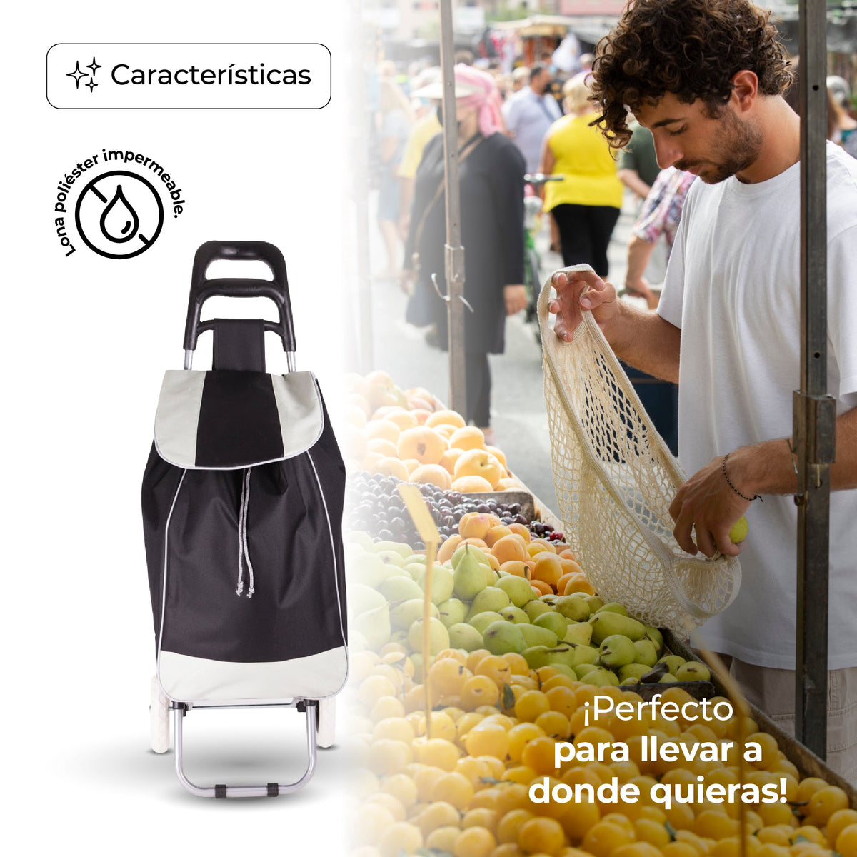 Carrito para Mandado Sencillo - NEGRO