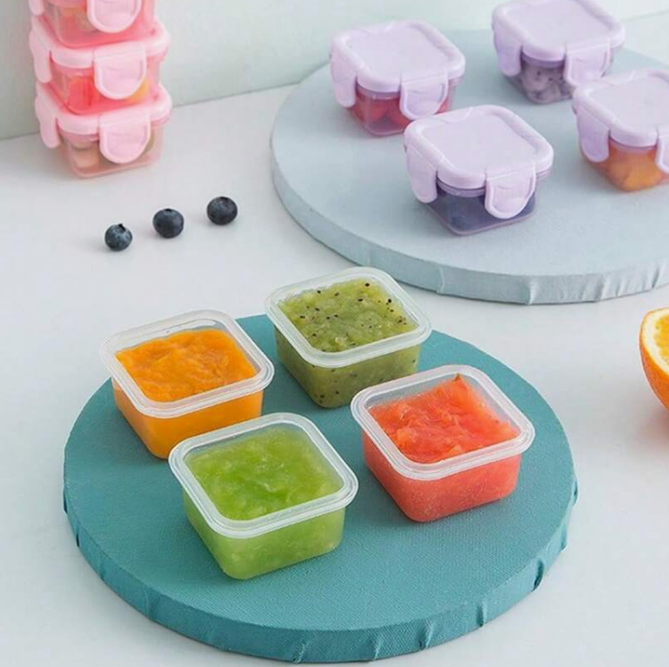 mini contenedores Herméticos Cuadrados 60 ML (4 pzs)