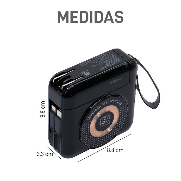 Power Bank de 15000 mAh Carga Rápida con Enchufe Plegable