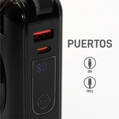 Power Bank de 15000 mAh Carga Rápida con Enchufe Plegable