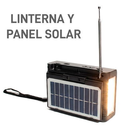 Radio Bluetooth AM / FM con Linterna y Panel Solar