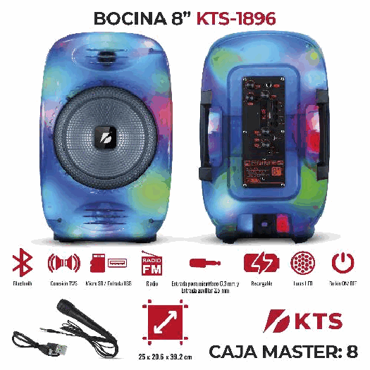 BOCINA KTS-1896 TWS RGB