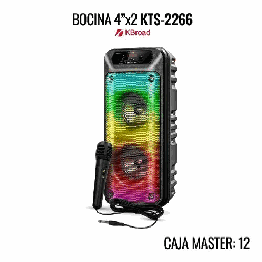 BOCINA KTS-2266 4"X2 MULTICOLOR