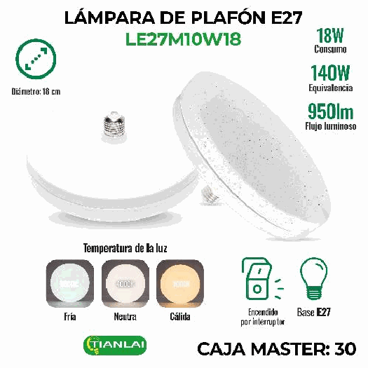 LAMPARA LED LE27M10W18