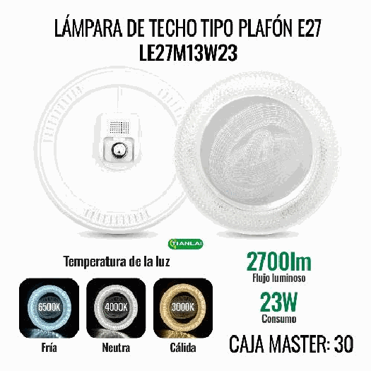 Lámpara LED E27 23W