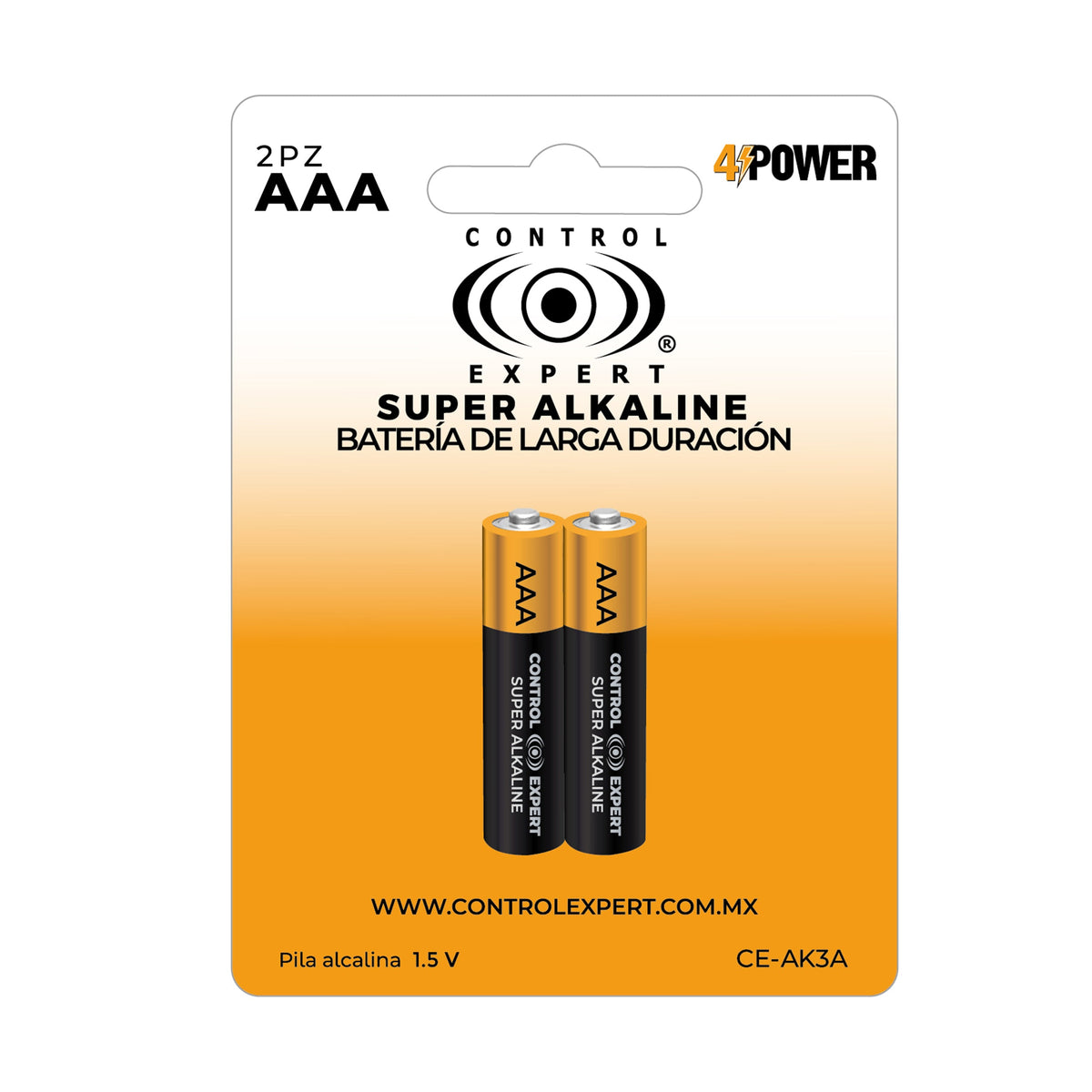 Pilas AAA Alcalinas Paquete 2 Piezas Blíster 1.5V Gran duración