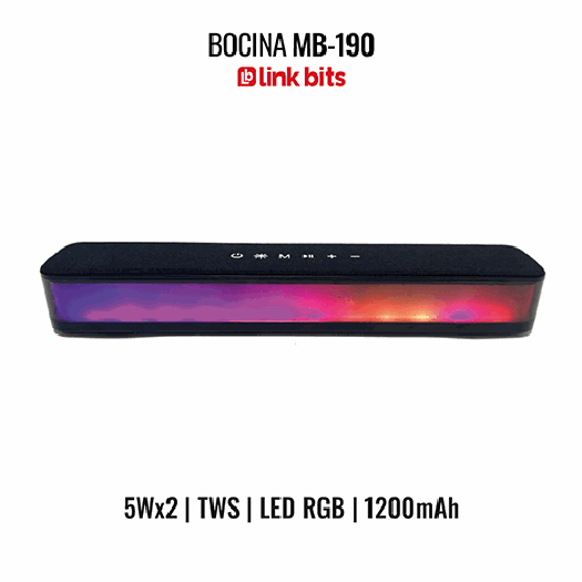 Bocina portátil TWS con luz LED