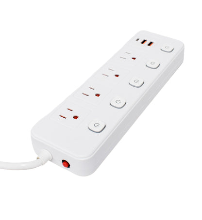 Barra Multicontacto 4 Enchufes, 2 Puertos USB y 1 Puerto Tipo C