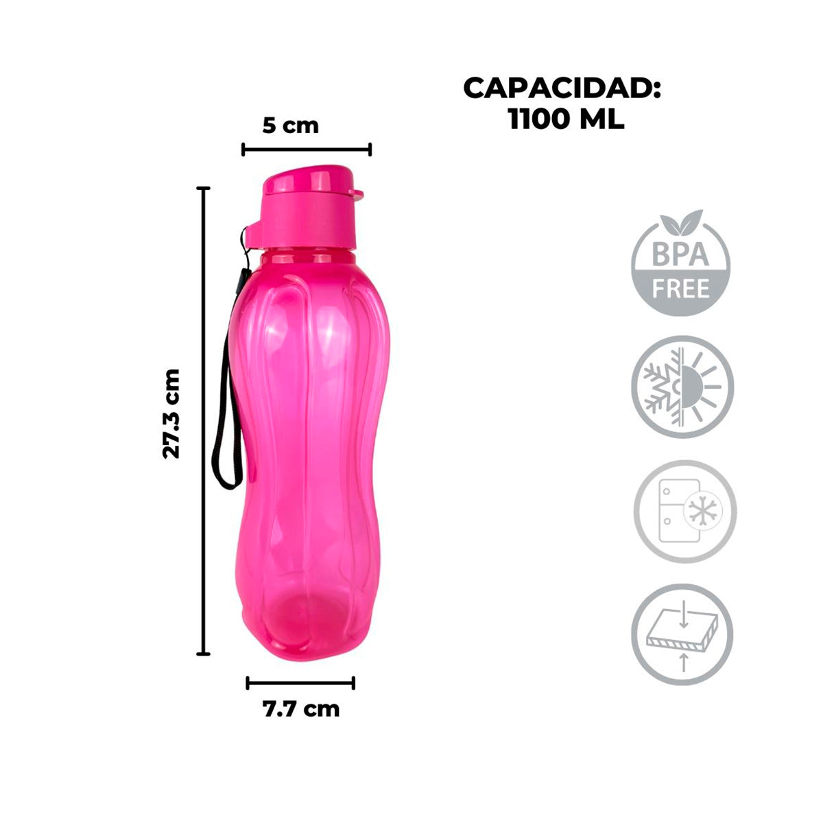 Botella para agua 1100 ml - Negro