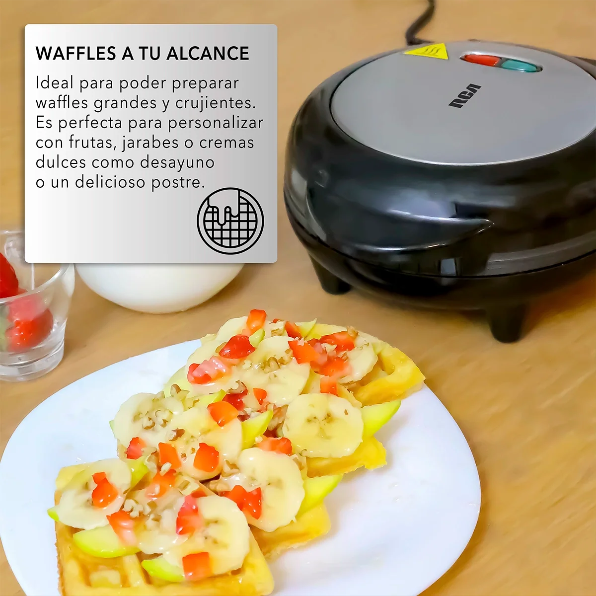 Waflera Eléctrica Estilo Belga RC-91 - Negro