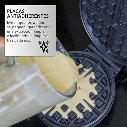 Waflera Eléctrica Estilo Belga RC-91 - Negro