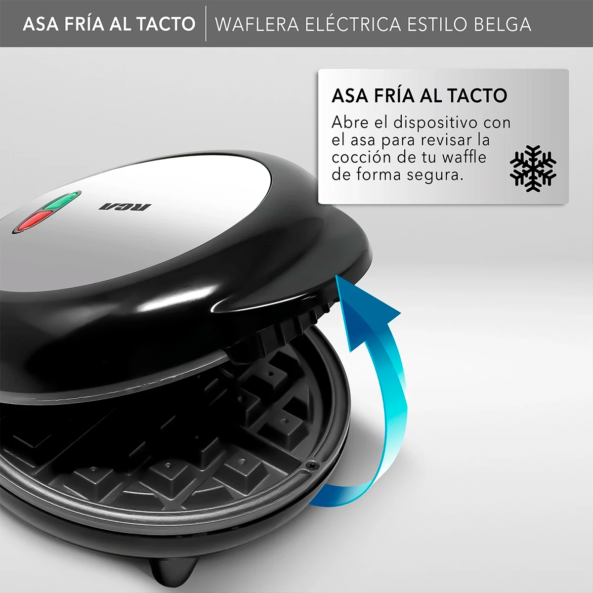 Waflera Eléctrica Estilo Belga RC-91 - Negro