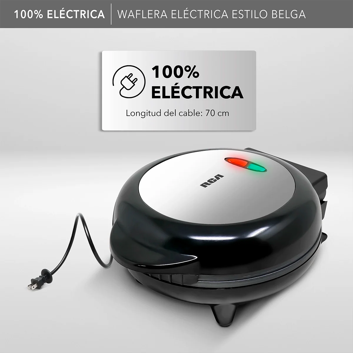 Waflera Eléctrica Estilo Belga RC-91 - Negro