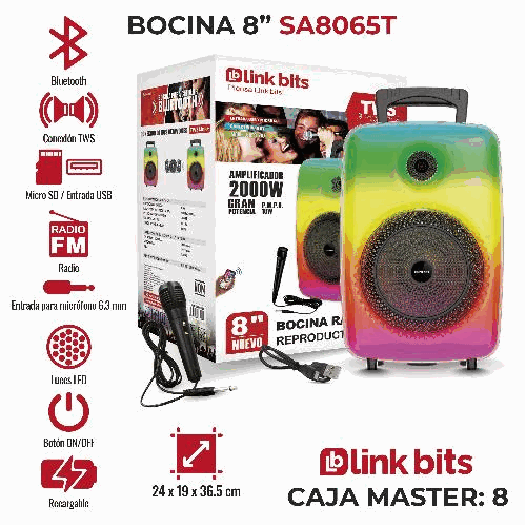 BOCINA BALETA RGB SA8065T