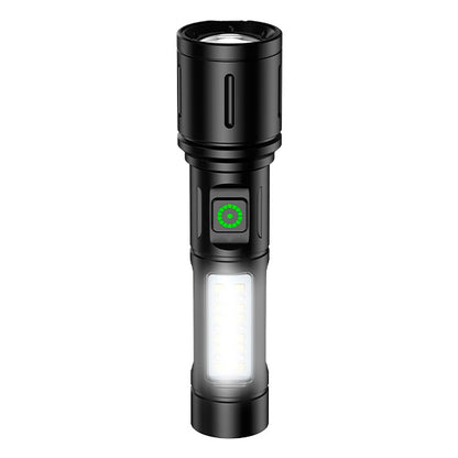 Linterna LED Táctica + COB, Zoom con Cuerpo de Metal