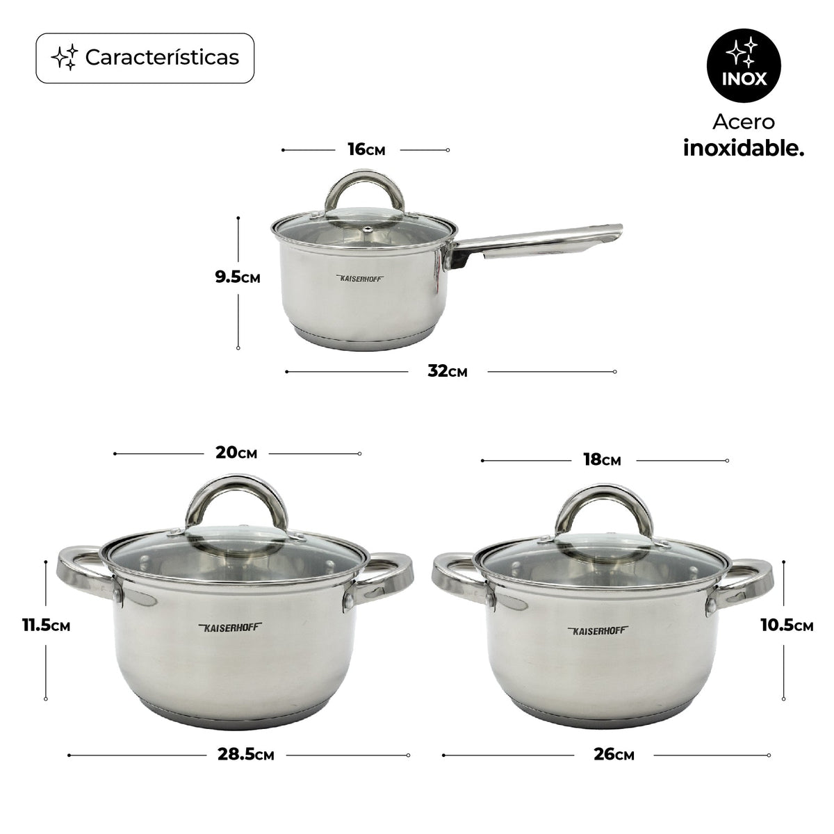 Juego De Cocina Acero Inoxidable 12 Pz Queen Sense