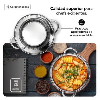 Juego De Cocina Acero Inoxidable 12 Pz Queen Sense