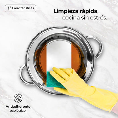 Juego De Cocina Acero Inoxidable 12 Pz Queen Sense