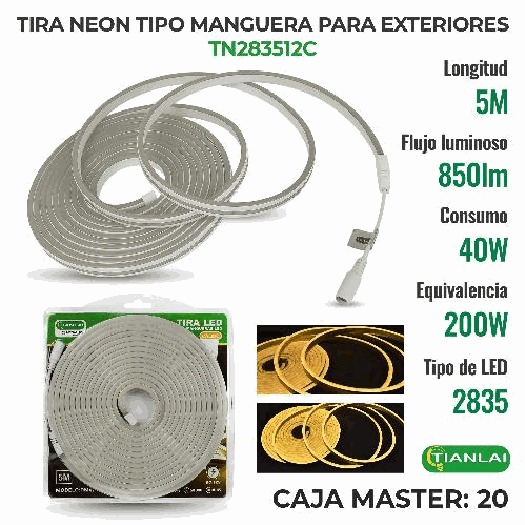 TIRA LED BLANCA-CALIDAD 40W 5MT TN283512C