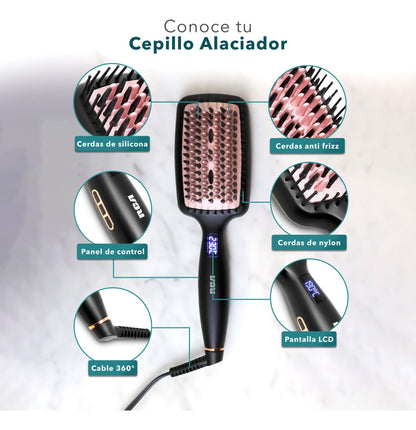 Rca Cepillo Alaciador Rc-p13n Cerámica 6 Niveles Color Negro - Negro