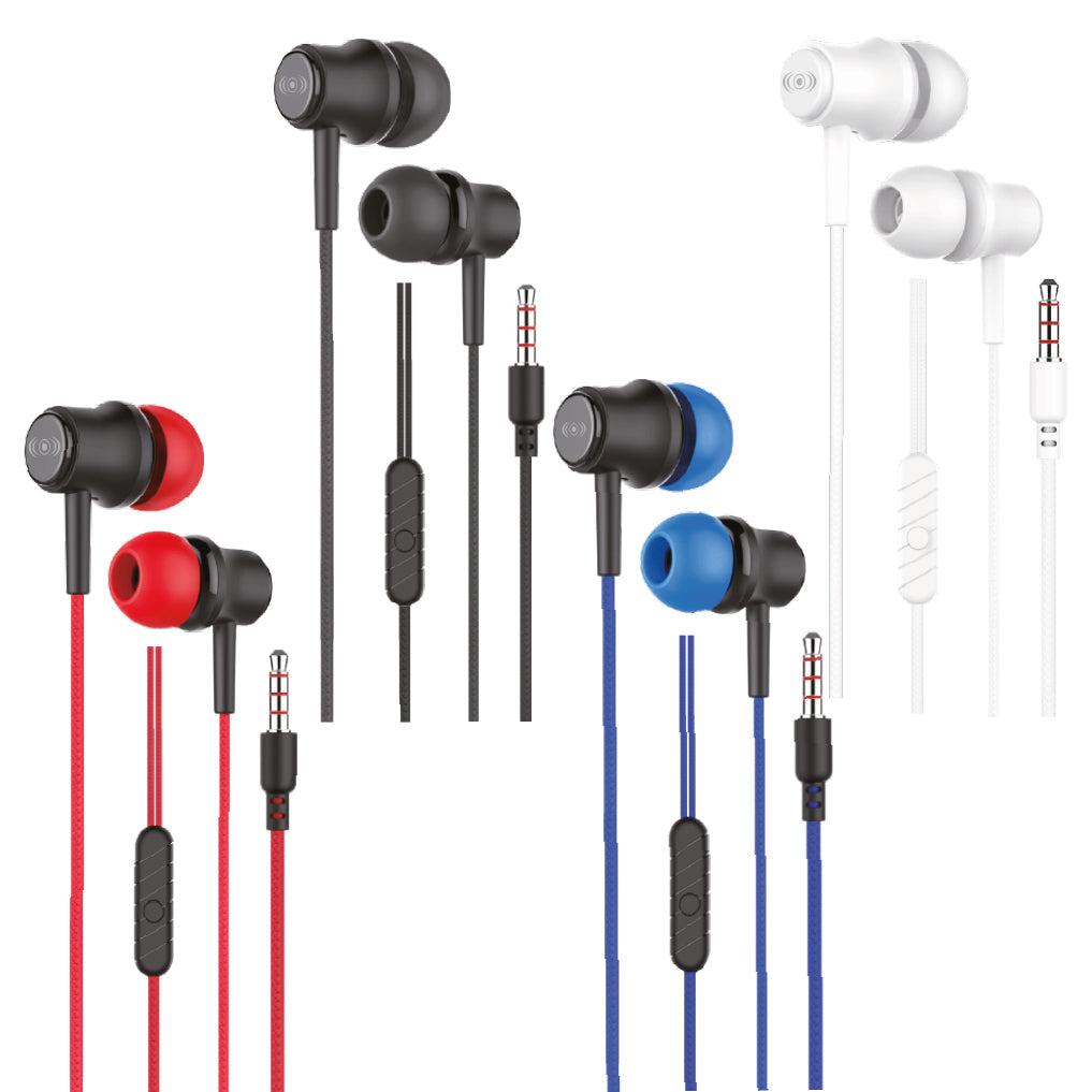 Audífonos con Cable CE-AU47 – Entrada 3.5 mm, Varios Colores - Blanco