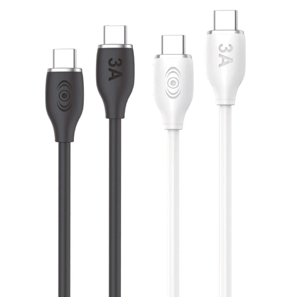 Cable Tipo C a Tipo C 60W Carga Rápida Negro - Blanco