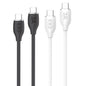 Cable Tipo C a Tipo C 60W Carga Rápida Negro - Blanco