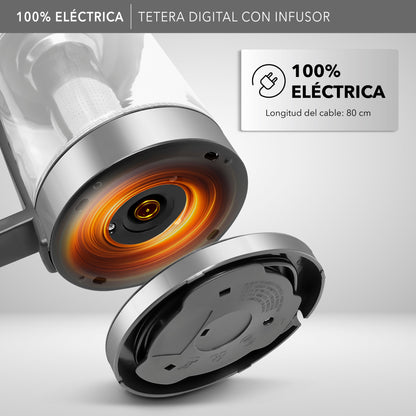 Rca Tetera Eléctrica Digital Con Infusor Rc-330 Color Negro
