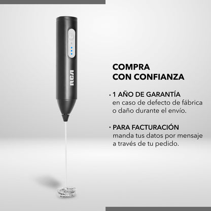Rca Espumador Eléctrico Recargable De Acero Inoxidable Negro rc-60