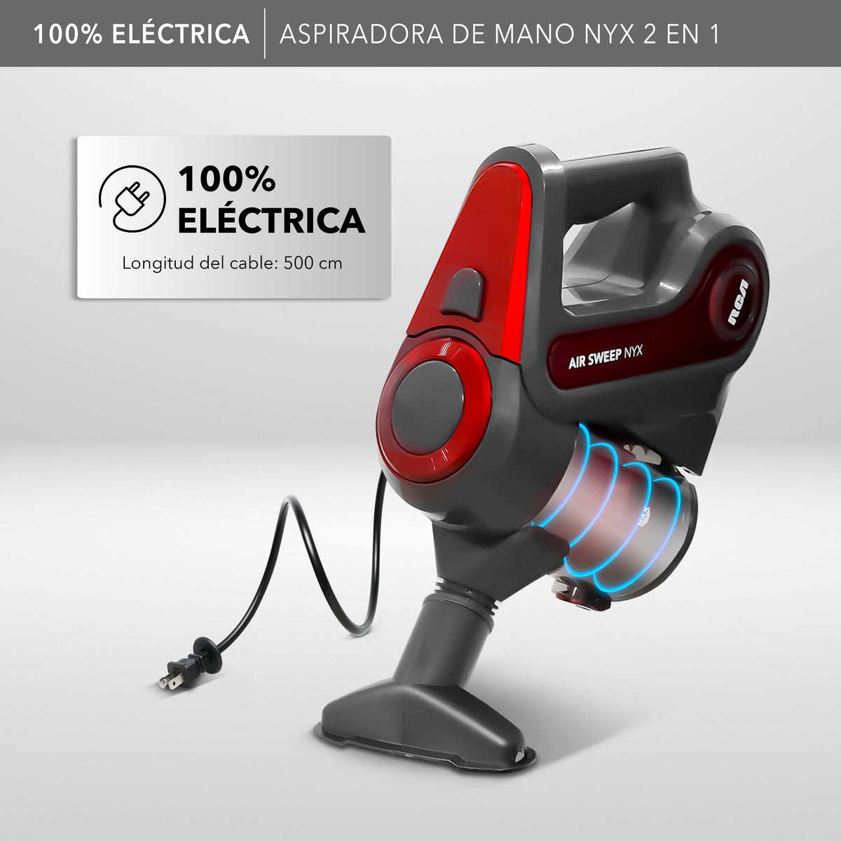 Rca Aspiradora De Mano Nyx RC-A1 2 En 1 Hogar Y Auto - Gris