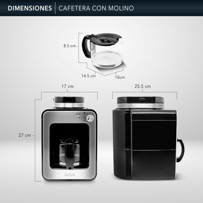 Rca Cafetera Eléctrica Con Molino Rc-caf4 Color Negro