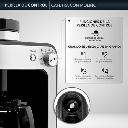 Rca Cafetera Eléctrica Con Molino Rc-caf4 Color Negro