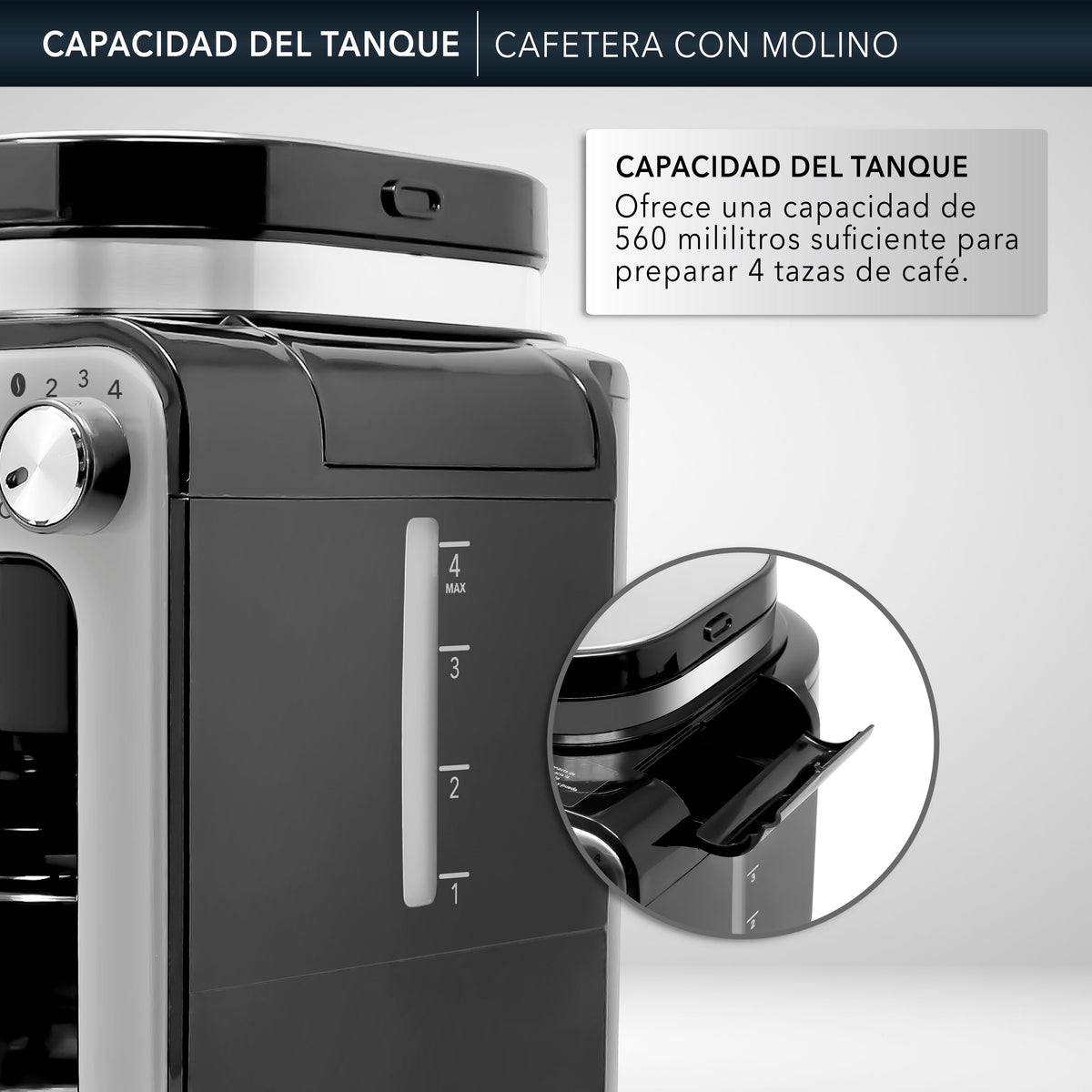 Rca Cafetera Eléctrica Con Molino Rc-caf4 Color Negro