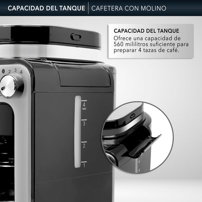 Rca Cafetera Eléctrica Con Molino Rc-caf4 Color Negro