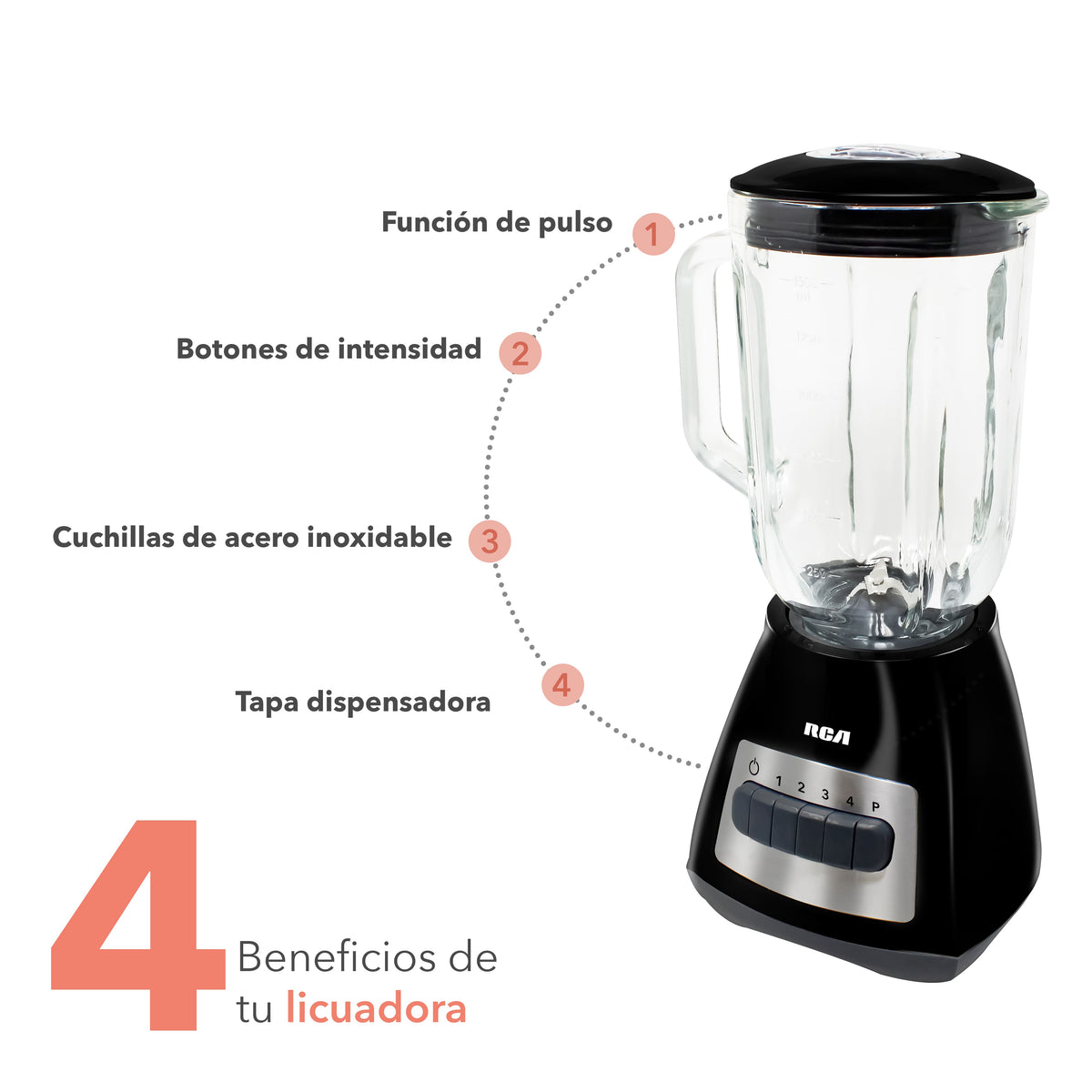Licuadora con 4 Velocidades RC-L3